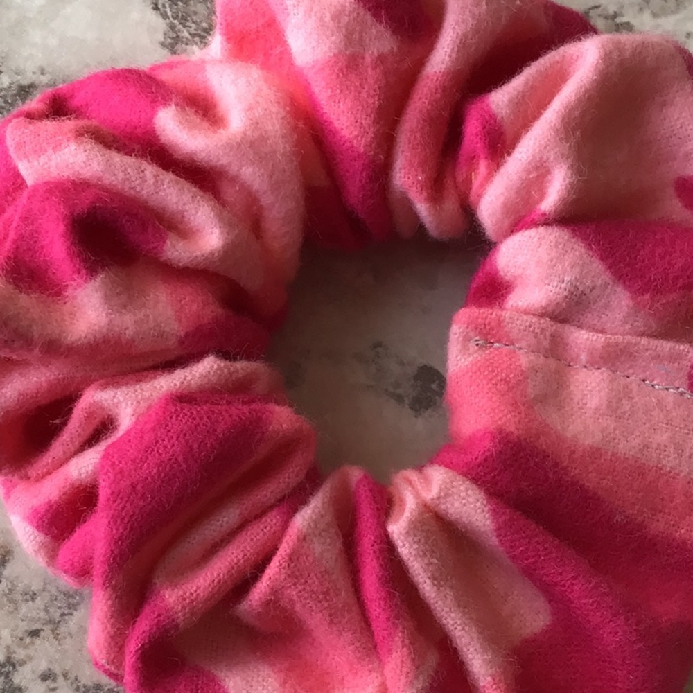 Pink camo camouflage hair scrunchie cloud hunting